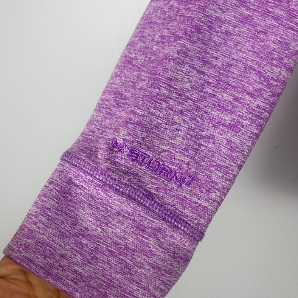 Under Armour Heathered Purple Long Sleeve Hoodie Size Medium - Picture 5 of 9